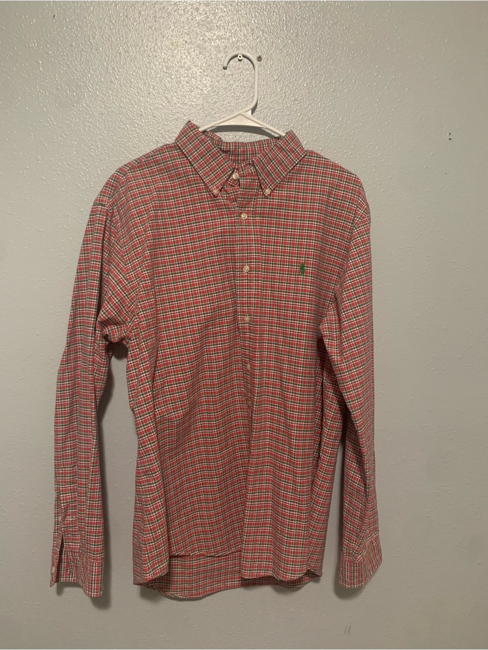 Ralph Lauren Red and Green Plaid Button-Down Shirt